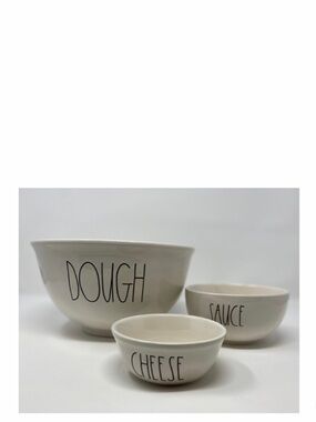NEW Rae Dunn Pizza Making Kit Dough Cheese Sauce Bowl Set